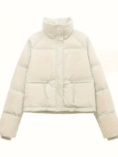 Lässige kurze Winterjacke mit Reissverschluss für Damen |  Ideal für den Winter