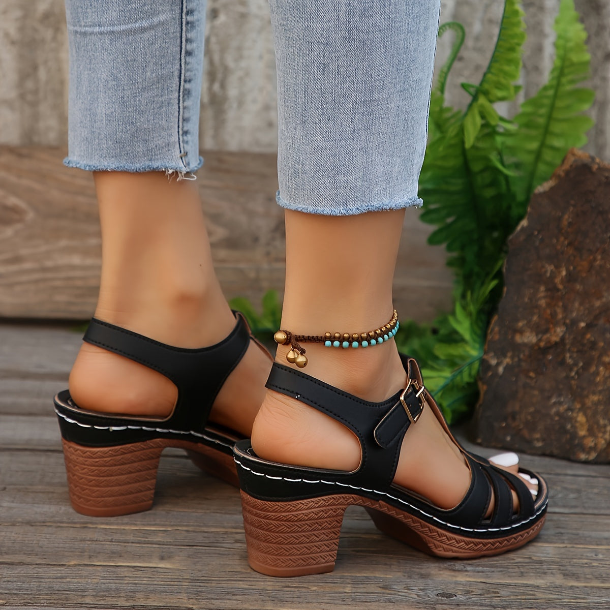 Fudus Damen Sandalen mit Absatz - Sofia