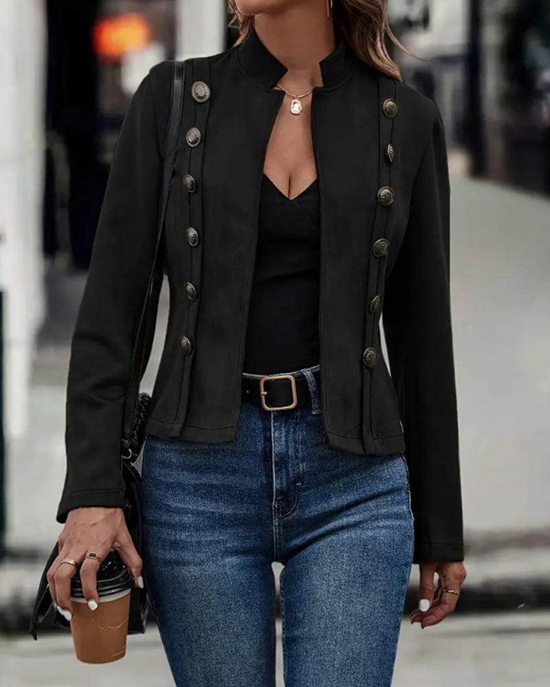 Aenne™ - Stilvolle zweireihige einfarbige Jacke