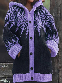 Hadassah - Eleganter Wintermantel Aus Stoff in Oversize Passform in Violett