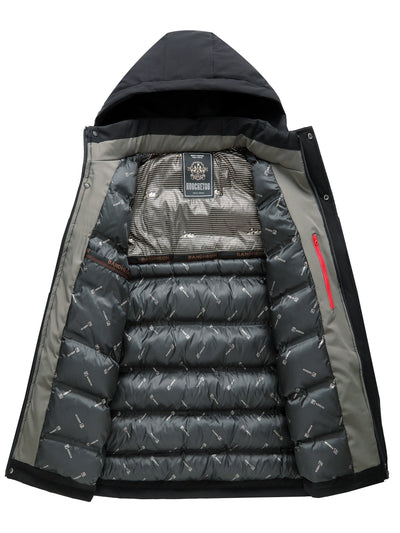 Lässige Thermojacke mit abnehmbarer Kapuze Winterjacke für Herren | Ideal für den Winter