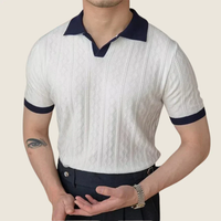 Cedric | Herren Poloshirt Mit Kontrast Modern in Weiß