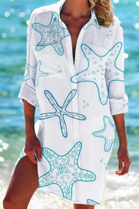 Cerena | Damen Strandbluse Hemdkragen Maritimer Print in Farbe 8