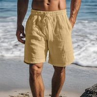 Christian | Herren Schnelltrocknende Leinen Badeshorts in Khaki