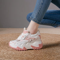 Chunky Mesh-Sneaker mit Schnürung für Damen in Rosa