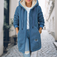 Rina | Damen Kuschelige Reißverschluss Winterjacke in Blau