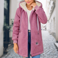 Rina | Damen Kuschelige Reißverschluss Winterjacke in Rosa