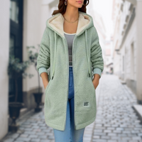 Rina | Damen Kuschelige Reißverschluss Winterjacke in Grau
