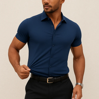 Clemens | Herren Schlichtes Elegantes Hemd in Marineblau