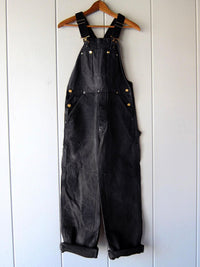 Damen-Latzhosen mit Taschen und Knöpfen in Schwarz