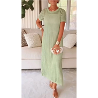 Cordelia | Damen Cut-Out Maxikleid Lochmuster in Hellgrün