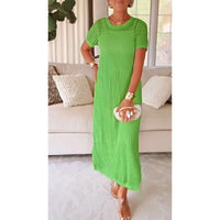 Cordelia | Damen Cut-Out Maxikleid Lochmuster in Grün