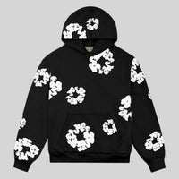 Cornelia | Damen Lässiger Blumenprint Hoodie in Schwarz