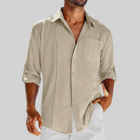 Raivo | Herren Langarm Leinen Overshirt in Beige