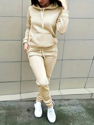 Damen Freizeit-Kapuzen-Hoodie mit Taschen und Kordelzug | Ideal für Active Wear