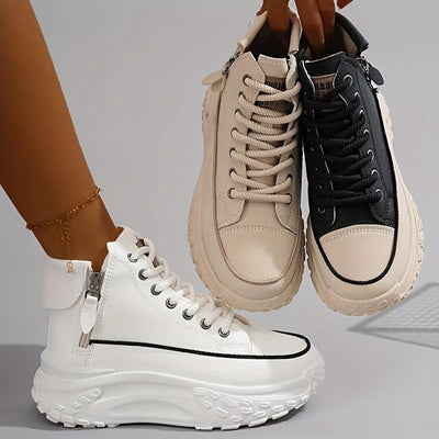 Lässige Plateau Knöchelhohe Sneaker für Damen | Perfekt für lässige Tage