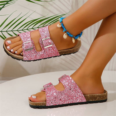 Hesty | Sommertrend Pailletten-Sandalen