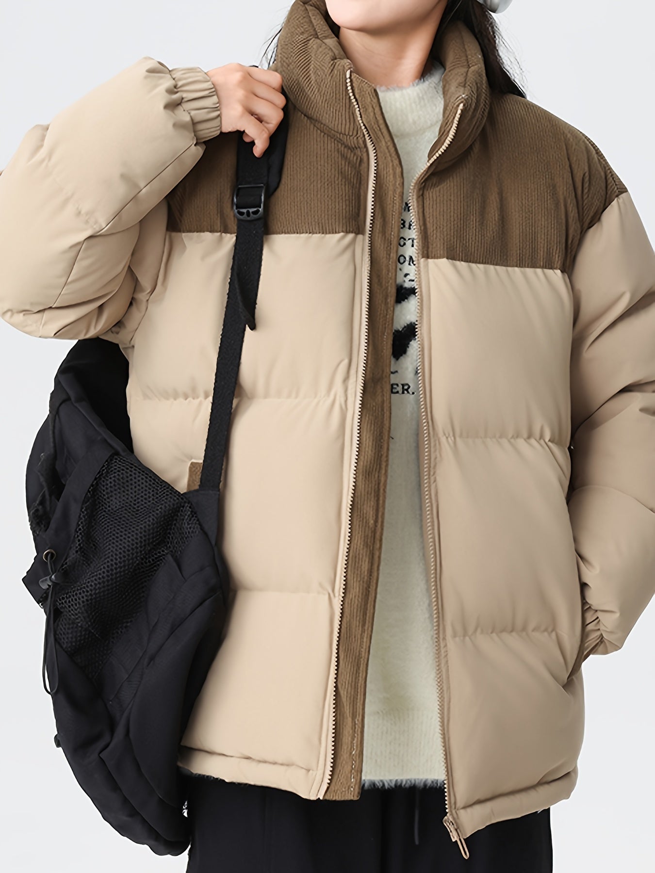 Stilvolle trendige Farbblock-Puffer-Winterjacke für Herren | Ideal für den Winter