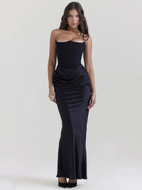 Emilia | Damen Korsett Kleid Figurbetont Elegant Festlich Modern in Schwarz