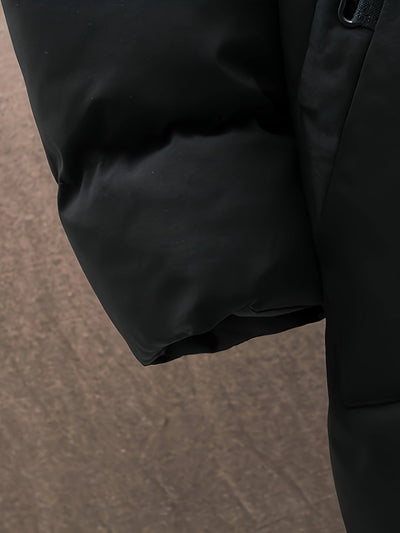 Lässiger langer Steppmantel mit Kapuze für Herren | Ideal für den Winter