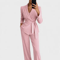 Damen-Blazer und Hosen-Set in Hellrosa