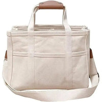 Elfriede | Damen Canvas Tote Bag Groß Mehrtaschen Crossbody Shopper in Beige
