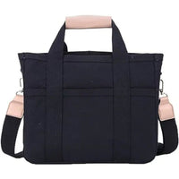 Elfriede | Damen Canvas Tote Bag Groß Mehrtaschen Crossbody Shopper in Schwarz