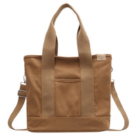 Mia | Damen Canvas Tote Bag Multifunktionale Schultertasche mit Schultergurt in Khaki