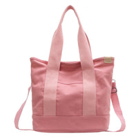 Mia | Damen Canvas Tote Bag Multifunktionale Schultertasche mit Schultergurt in Rosa