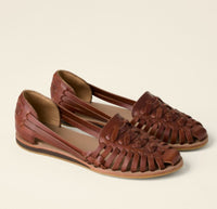 Elisabeth | Damen Comfortable Sandals Gewebte Geschlossene Flache Slip-on Schuhe in Braun