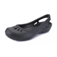 Elisabeth | Damen Comfortable Sandals Leichte Jelly-Flats Slingback Ausschnitt in Schwarz