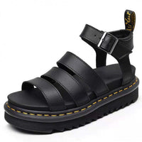 Hannah | Damen Comfortable Sandals Plateau Riemchensandalen Schnallenverschluss in Schwarz
