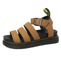Hannah | Damen Comfortable Sandals Plateau Riemchensandalen Schnallenverschluss in Braun