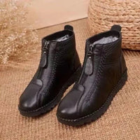 Frieda | Damen Gefütterte Rutschfeste Reißverschluss Ankle Boots in Schwarz