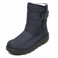 Marie | Damen Gefütterte Wasserdichte Rutschfeste Knee High Boots Thermostiefel in Dunkelblau