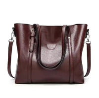 Katharina | Damen Geräumige Kunstleder Schulter Tote Bag Umhängetasche in Kaffee