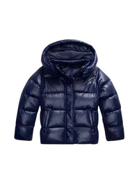 Damen Gesteppte Kurzjacke mit Kapuze in Marineblau