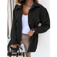 Damen-Hemdjacke mit Knopfleiste in Schwarz