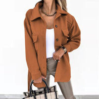 Damen-Hemdjacke mit Knopfleiste in Orange