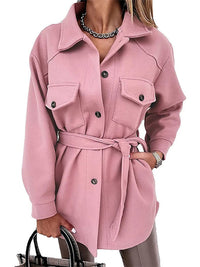 Damen-Hemdjacke mit Knopfleiste in Rosa