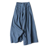 Damen Hose mit Weitem Bein und Hoher Taille in Blau
