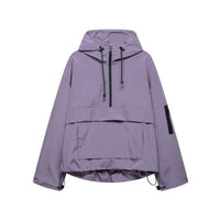 Elisabeth | Damen Kapuzen-Anorak Windschutz Wasserabweisende Outdoorjacke in Lila