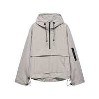 Elisabeth | Damen Kapuzen-Anorak Windschutz Wasserabweisende Outdoorjacke in Grau