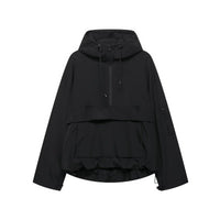 Elisabeth | Damen Kapuzen-Anorak Windschutz Wasserabweisende Outdoorjacke in Schwarz
