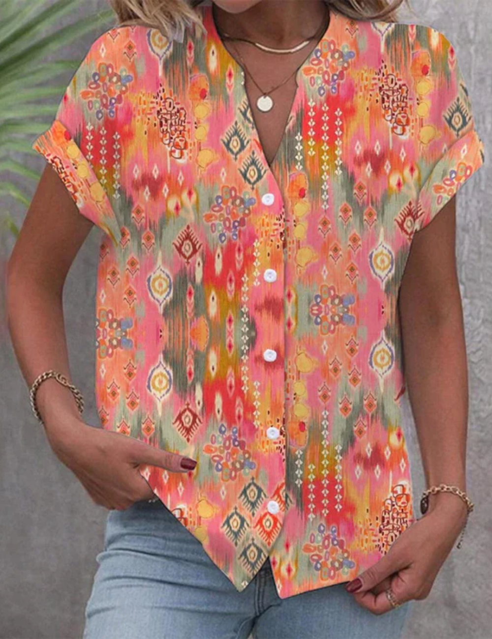 Asterope® | Damen Kurzarmbluse Party