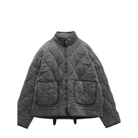 Damen Kurze Steppjacke mit Reißverschluss in Grau