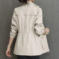 Luisa | Damen Kurzjacke leichte atmungsaktive Übergangsjacke mit Reißverschluss in Beige