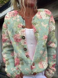 Charlotte | Damen Langarm Strick-Cardigan mit Blumenmuster in Stil 6