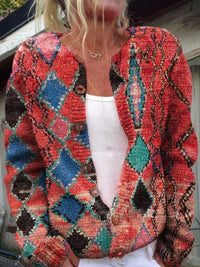 Charlotte | Damen Langarm Strick-Cardigan mit Blumenmuster in Stil 7