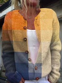 Charlotte | Damen Langarm Strick-Cardigan mit Blumenmuster in Stil 8